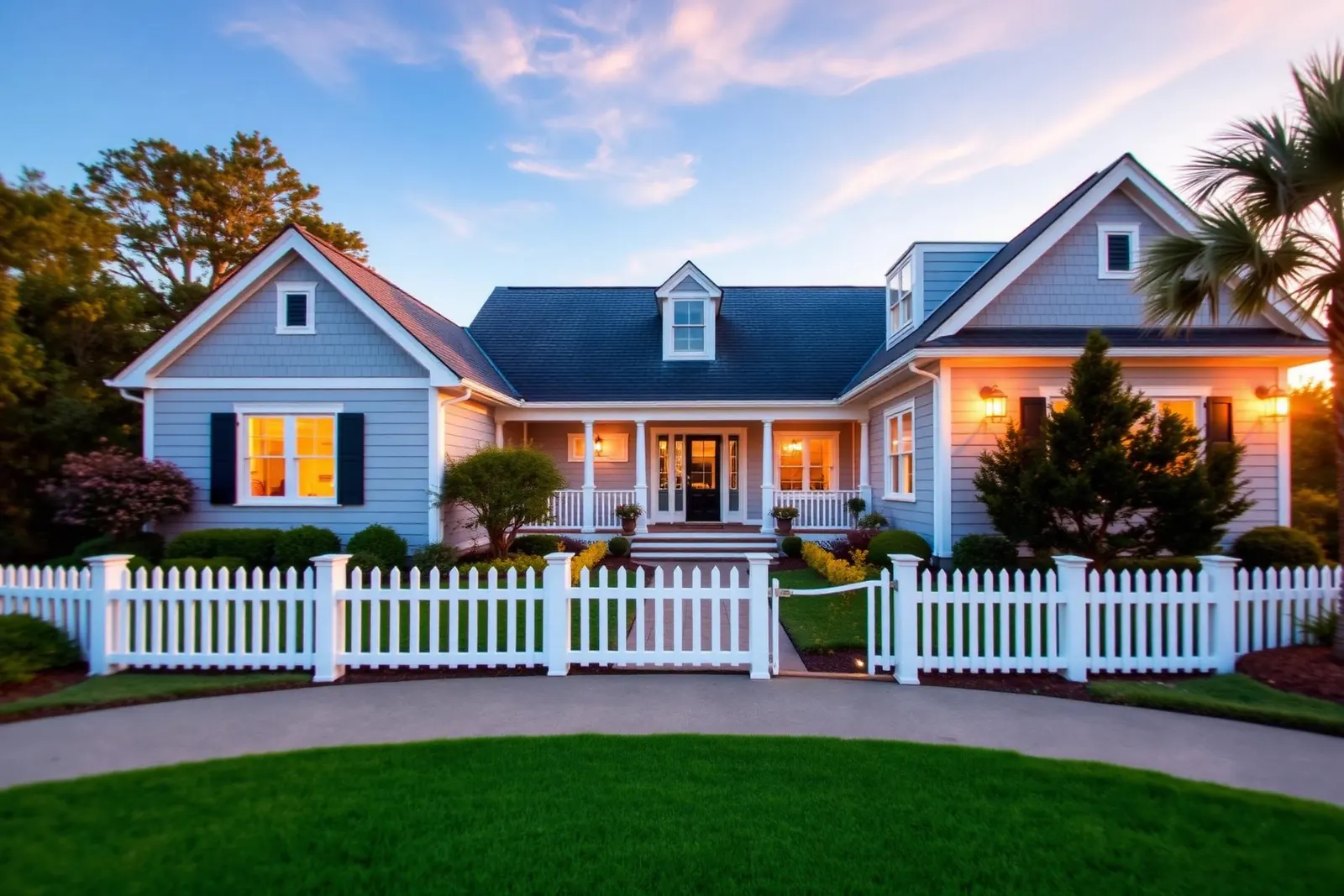 A welcoming Long Island home at golden hour
